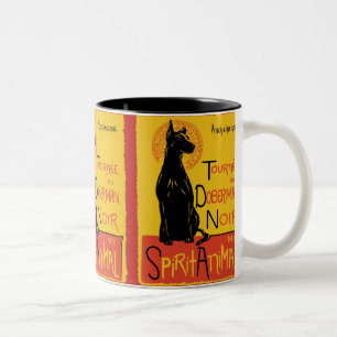Dobermannpinscher-niedliche Hundekaffee-Tasse Zweifarbige Tasse