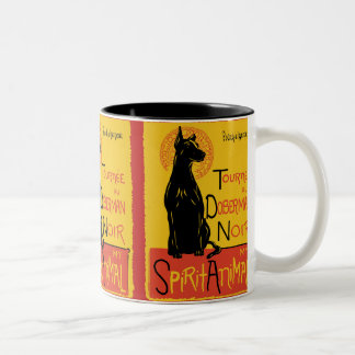 Dobermannpinscher-niedliche Hundekaffee-Tasse Zweifarbige Tasse