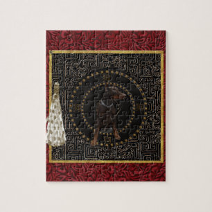 DobermannPinscher, runde Form, Hund auf Chinesen