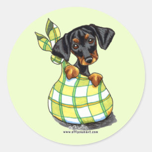 Dobermannpinscher-Sack-Welpe Runder Aufkleber