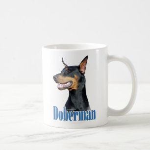 Dobermannpinscher-(schwarzer) Name Kaffeetasse