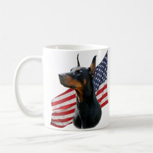DobermannPinscher und Flaggen-Tasse Kaffeetasse