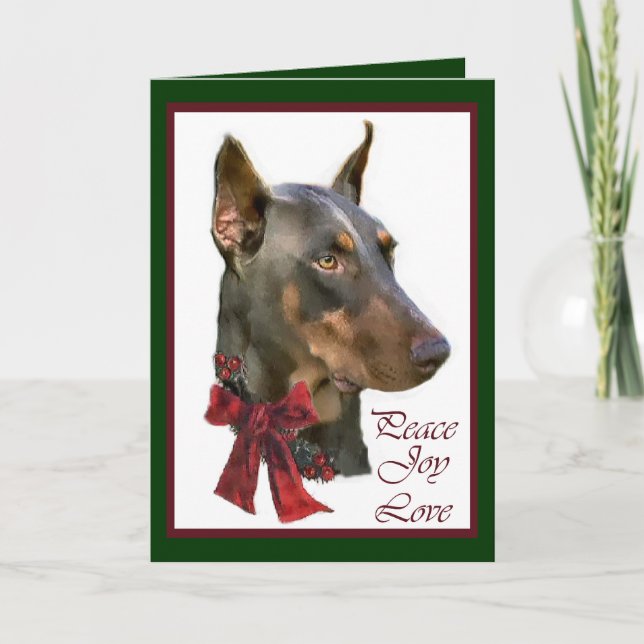 Dobermannpinscher-Weihnachten Feiertagskarte (Vorderseite)