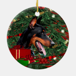 Dobermannpinscher-Weihnachten Keramik Ornament