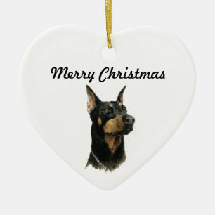 Dobermannpinscher-Weihnachtsverzierung Keramik Ornament