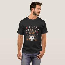 Dobermans with soccer ball for Valentine's Day
