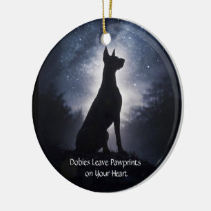 Dobie oder Dobermann Pinscher Weihnachtsfeiertag Keramik Ornament