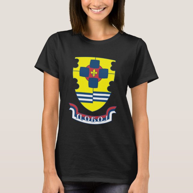 Doboj Grb Republika Srpska RS Srpska Zastava Trobo T-Shirt (Vorderseite)