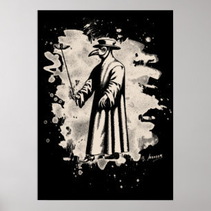 Doc beak - Plague doctor – bleached white Poster