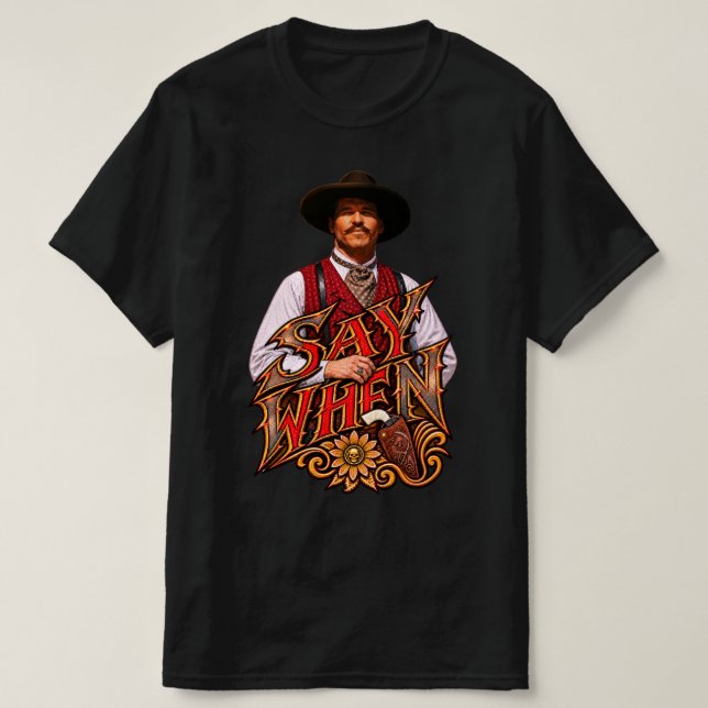 Doc Holliday Old West Gunslinger Western Kunst T-Shirt (Design vorne)
