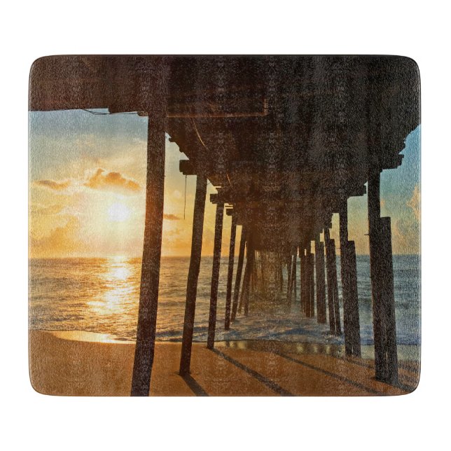 Dock bei Sunrise Schneidebrett (Vorderseite)