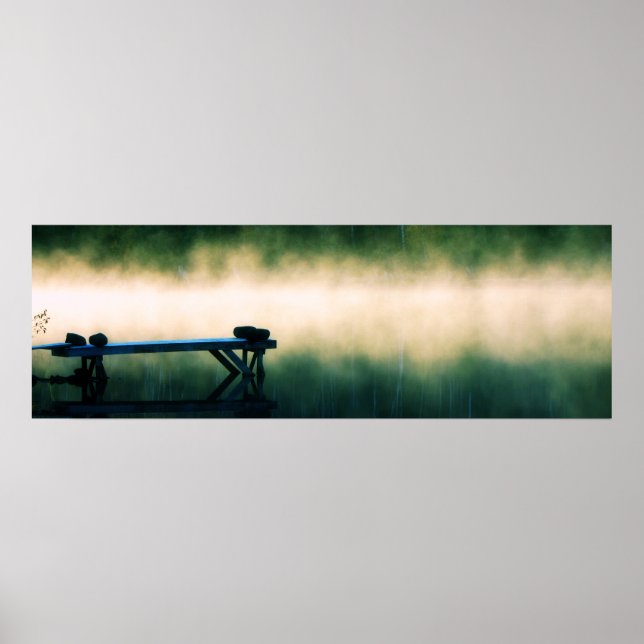 Dock in Mist Panorama Poster (Vorne)