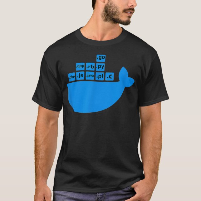 Docker Js C Golang Ruby Python Hackathon Tech T-Shirt (Vorderseite)