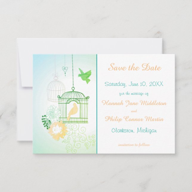 Docks & Cages Aquamarin - 3x5 Save the Date (Vorderseite)