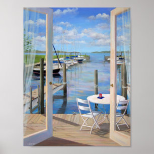 Dockside am Jachthafen Poster