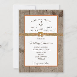 Dockside Rope Rustic Wedding Einladung