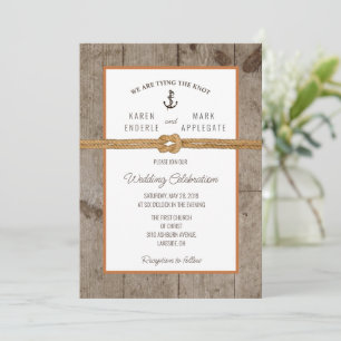 Dockside Rope Rustic Wedding Einladung