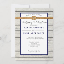 Dockside Rope Rustic Wedding Einladung