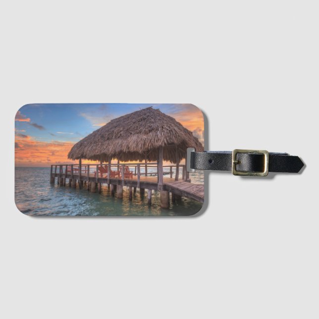 Dockside-Sonnenaufgang Gepäckanhänger (Vorderseite (Horizontal))
