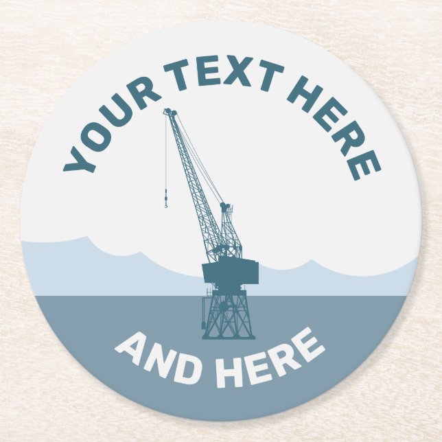 Dockyard Crane Runder Pappuntersetzer (Vorderseite)