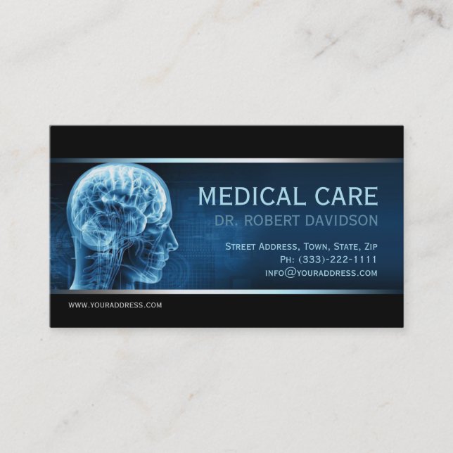 Docteur De L'Anatomie Bleu Cerveau Médicale Carte  (Devant)