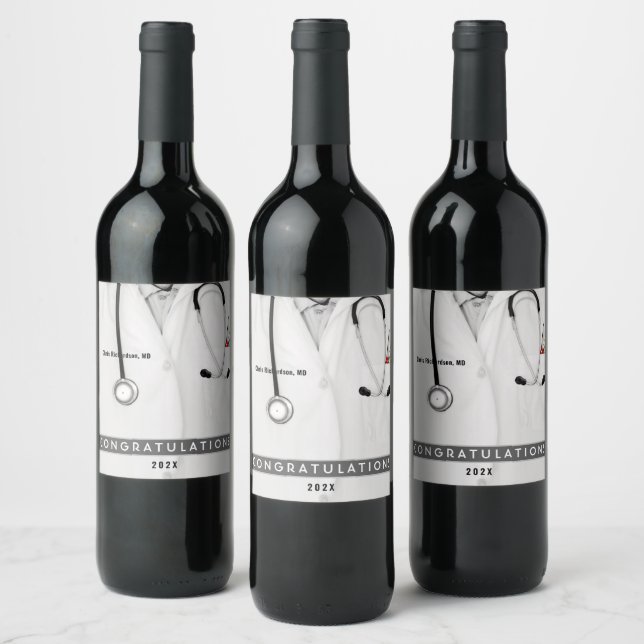 Docteur Graduation Médicale Étiquette de vin de l' (Bouteilles)