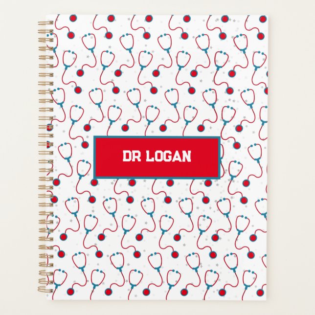 Docteur nom personnalisé stethoscope cadeau médica (Devant)