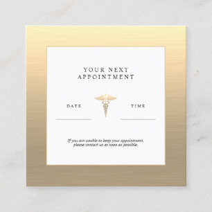 Docteur Office Faux Gold Carte de rendez-vous