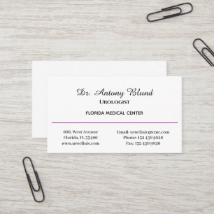 Docteur Urologiste Simple Purple Carte de visite