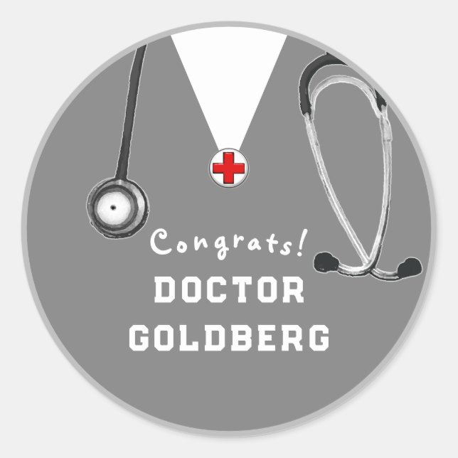 Doctor Abschluss Gift Runder Aufkleber (Vorderseite)