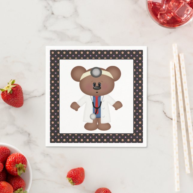 Doctor Bear Cartoon Party Servietten (Beispiel)