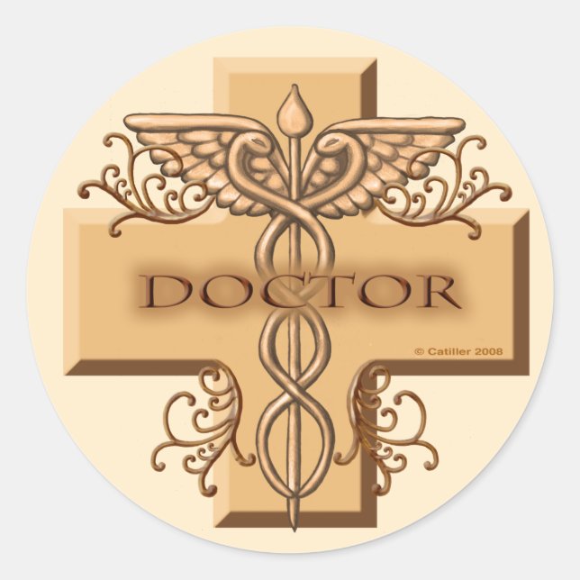 Doctor Caduceus custom name  Sticker (Vorderseite)