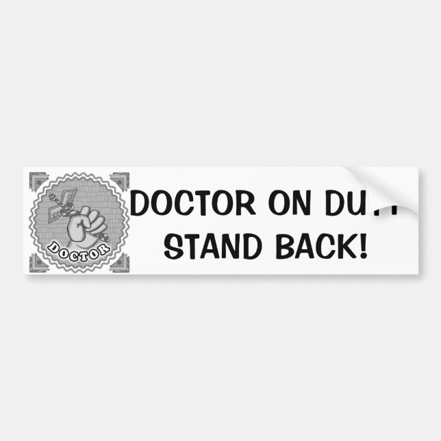 Doctor Caduceus Hand custom name Bumper Sticker Autoaufkleber (Vorne)
