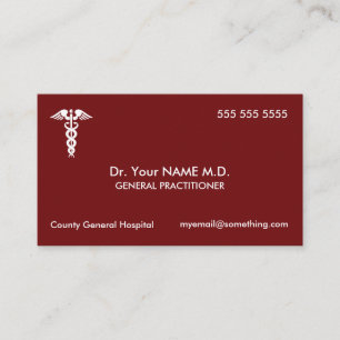 Doctor Caduceus Red Visitenkarte