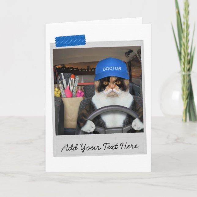 Doctor Calico Cat Funny Card Karte (Vorderseite)