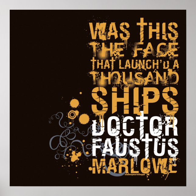 Doctor Faustus Zitat Poster (Vorne)