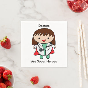 Doctor Female Super Hero Spaß Niedlich Personalize Serviette