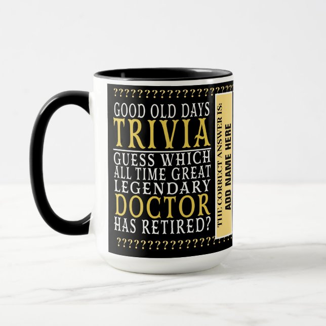 Doctor Funny Personalisiert Remüde, Ruhestand Tass Tasse (Links)
