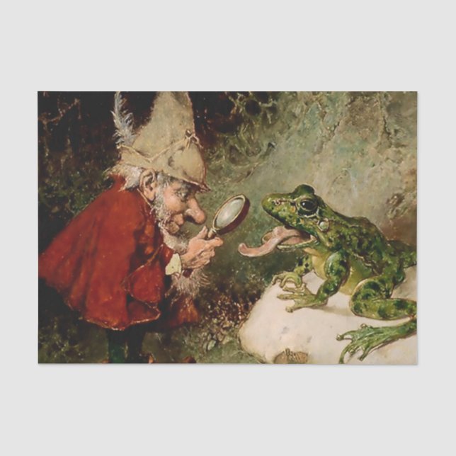"Doctor Gnome Inspects Frog Tongue" von Heinrich S Seidenpapier (Vorderseite)