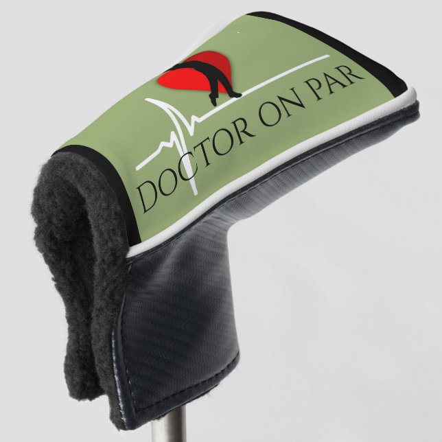 Doctor golfing ekg line heart golf headcover (3/4 Vorderseite)