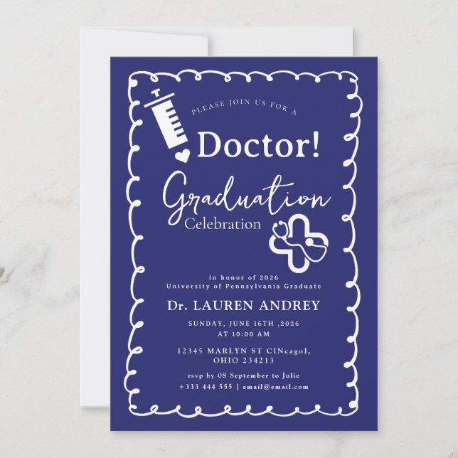 Doctor Graduation Party Invitation (Devant)