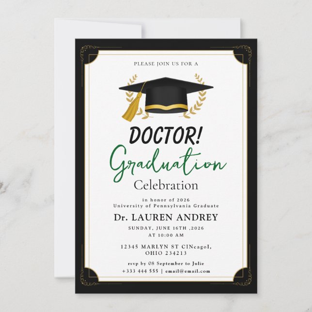 Doctor Graduation Party Invitation (Devant)