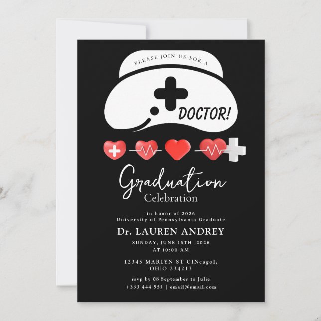 Doctor Graduation Party Invitation (Devant)
