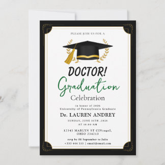 Doctor Graduation Party Invitation Einladung