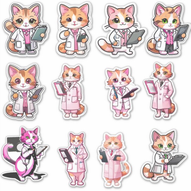 Doctor Kitty Stickers Aufkleber (Vorderseite)