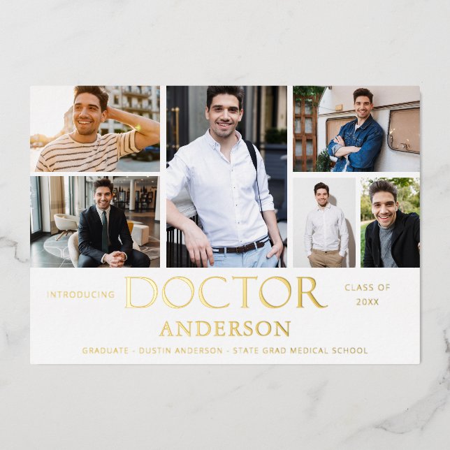 Doctor Name 6 Foto Abschluss Ankündigung (Vorderseite)