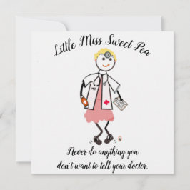 Doctor Note Card w Little Miss Sweet Pea Einladung