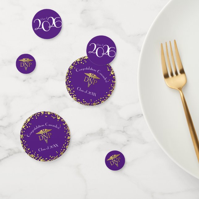Doctor of Nursing Practice Graduation Purple Gold Konfetti (Gruppe)