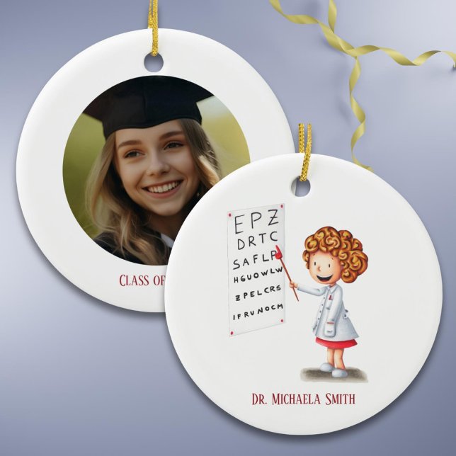 Doctor Optometrist Girl Christmas Foto Keramik Ornament (Von Creator hochgeladen)