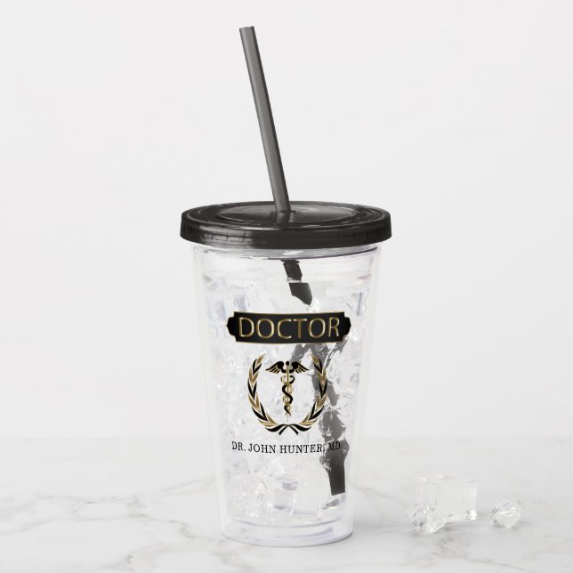 Doctor - Personalisieren Sie die Akrylic Tumbler Acryltrinkbecher (Vorderseite Ice)